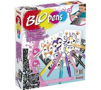 Lansay - BLOPENS - Set d’Activités Kawaii pour Enfants dès 5 Ans - 8 Feutres Magiques Effet Aérographe - 6 Pochoirs Réutilisables - Coloriage Mignons - Jouet Créatif Fille - Idée Cadeau Coloriage