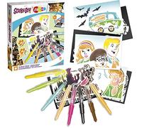 Lansay - Blopens Set d'Activités Scooby-Doo - Kit de Dessin - Dès 5 Ans | Coloriage à Souffler - 8 Feutres, 6 Pochoirs Rigolos et 6 Supports Inclus - Effet Aérographe Immédiat - Bouchons Lavables