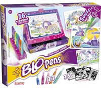 Lansay - BLOPENS Studio Créatif Féerique | Kit de Dessin & Coloriage pour Enfants dès 5 ans | 13 Feutres à Souffler Blopens Effet Aérographe + 16 Pochoirs Réutilisables | Activité Manuelle