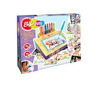 Lansay Jeu créatif BLOPENS Super Centre d'Activités Animaux – 16 pochoirs aérographe, boîte pupitre