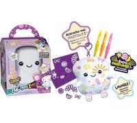 Lansay - BLOPENS Xtra - Mini Squishy Personnalisable - 1 Squishy Modèle aléatoire- Feutres à souffler Enfant dès 6 Ans - Coffret créatif coloriage avec pochoirs adhésifs et Encre parfumée - 3 Blopens