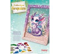 Lansay - COLLECTION SEQUINS - Dragon Féérique - Tableau À Décorer Avec Sequins - Activité Créative Enfant 6 Ans - Illustration Avec Cadre Et Épingles