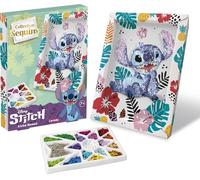 Lansay - COLLECTION SEQUINS - Set Disney Stitch - Crée un Tableau Scintillant en Sequins de Stitch - Compartiment de Rangement Inclus - Sépare et Organise Facilement les Sequins - Dès 7 Ans