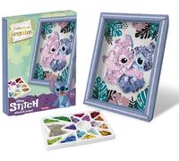 Lansay - COLLECTION SEQUINS - Stitch & Angel - Kit Créatif Enfants dès 7 Ans - Cadre à Sequins à Poser ou Accrocher - Activité Manuelle Ludiques - Loisirs Créatifs - Créer un Tableau Etincelant