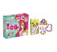 Lansay Cutie Stix - Lot Kit Création Bracelets + Recharge Happy - Série Original - Modèle 11 Stix - Bijoux & Bracelets - Coupe et Crée Tes Perles - Taille Unique - Thème Smiley, Animaux, Fleurs