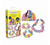 Lansay - Cutie STIX - Recharge Happy - A Utiliser avec Atelier Cutie Stix - 11 Stix Thème Smiley, Animaux Fleurs - pour Création Bijoux & Kit Bracelets pour Enfants dès 6 Ans - Loisirs Créatif