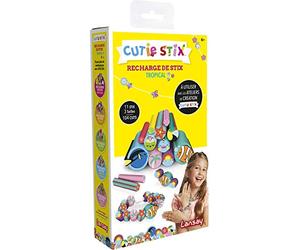 Lansay - CUTIE STIX - Recharge MIX pour Créations DIY - Bijoux et Décorations à Fabriquer - Motifs Poisson, Palmier, Toucan, Coquillage - Accessoire Compatible Ateliers Cutie Stix - Dès 6 Ans