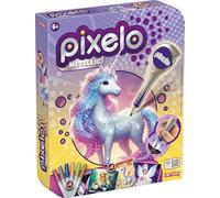 Lansay – Kit dessin Pixelo métallisé, 8 illustrations, 6 feutres métalliques, dès 6 ans