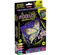 Lansay - PIXELO - Phospho 2D - Kit Dessins phosphorescents aux Effets Pointillés pour Enfants dès 7 Ans - Coloriage en Pointillés avec Stylo Électronique pour Enfants dès 7 Ans - 8 Dessins