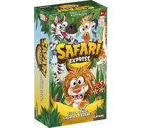 Lansay | Safari Express | Jeu d’Ambiance Familial avec 100 Cartes et Banane Pouet-Pouet | Réflexes, Observation, Mémoire et Fous Rires | À Partir de 2 Joueurs | Dès 6 Ans | Jeu Rapide et Interactif