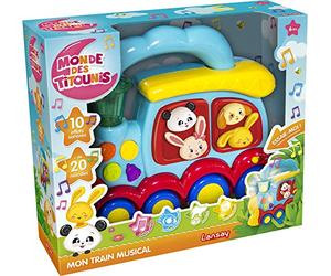 Lansay - TITOUNIS - Mon Train Musical Interactif 1er Âge - Jouet d'Éveil Sonore et Lumineux avec Mélodies et Comptines - Apprentissage des Formes et des Couleurs - Bébés dès 6 Mois