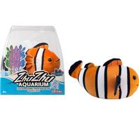 Lansay - ZHU ZHU Aquarium - Moon Le Poisson Clown - Orange & Blanc - Peluche Douce & Interactive pour Enfants dès 4 Ans - Créer des Histoires Enchantées - Animal Intéractif Rigolo - Pas Besoin d'eau