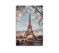 Lanscape Poster Tour Eiffel Paris Art mural rétro esthétique décoration de chambre bureau 30 x 45 cm sans cadre