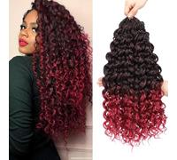 Lanse Gogo Curl Crochet Hair 18 Inch 8 Packs Ocean Wave Deep Twist Goddess Box Braids Pre Looped Long Curly Water Wave Synthetic Braiding Hair for Women Girl Kids(T/Bug, 18inch)