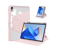 Lanshui 360° Rotating Ultra-Thin Case with Pen Slot, Acrylic Protective Leather Cover Suitable for Huawei Matepad Air 11.5 2023 Universal(Rose)