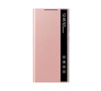 Lanshui Accessoires de téléphone, étui de protection original à rabat en cuir avec miroir LED S-View compatible avec Samsung Galaxy Note 20 Ultra (or rose, Note 20 Ultra)