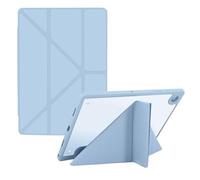 Lanshui Accessoires pour tablette, coque en silicone acrylique transparent avec pli en Y, coque intelligente pliable compatible avec Samsung Galaxy Tab A8 10,5" 2021(Ice Blue)