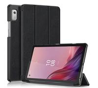 Lanshui Accessoires pour tablette, coque rigide en polycarbonate, étui à rabat en cuir PU avec support compatible avec Lenovo Tab 10,1" TB-311FU 2025 (noir)