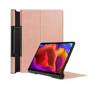 Lanshui Accessoires pour tablette, coque rigide portable pliable en cuir PU compatible avec Lenovo Yoga Pad Pro 13" YT-K606F 2021 (or rose)
