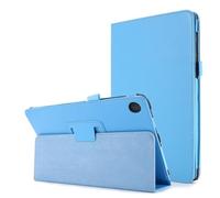 Lanshui Accessoires pour tablette, étui à rabat en cuir PU texture litchi, support à deux volets, compatible avec Lenovo Tab M10 Plus TB-X606F (bleu ciel)