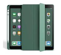 Lanshui Accessoires pour tablette, étui pour iPad 10.2 Pro 11 13 9.7 Mini 6 10.5 Air 3 Smart Cover avec porte-crayon iPad 11e 10e 9th 8th 7th 6th 5th 2025 Fundas (vert foncé, iPad Air 4 Air5 10.9)