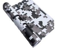 Lanshui Accessoires pour Voitures, 1 Rouleau de Film d'emballage en Vinyle Motif Camouflage Pixel Arctique sans Bulles