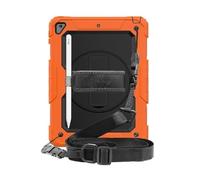 Lanshui Anti Drop Silicone Shell with Shoulder Strap, Tablet Protective Case Suitable for iPad Pro 13 inch 2024(Orange+Black)