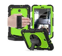 Lanshui Anti Drop Silicone Shell with Shoulder Strap, Tablet Protective Case Suitable for Samsung Galaxy Tab A8-10.5 inch/X200/X205 Universal(Black+Yellow Green)
