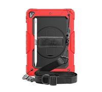 Lanshui Anti Drop Silicone Shell with Shoulder Strap, Tablet Protective Case Suitable for Samsung Galaxy Tab S7 plus/S7FE/S8plus 12.4 inch Universal(Red+Black)