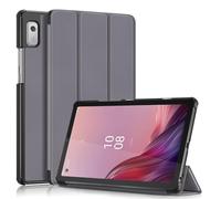Lanshui Étui rigide en cuir PU pliable à trois plis avec support compatible avec Lenovo Tab 10.1 TB-311FU 2025 Gris