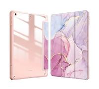 Lanshui Painted Protective Cover with Pen Slot, Acrylic Marble Texture Shell Suitable for iPad Air5 2022/air4 10.9 inch/Pro 11 2021/2020(Pink Marble)