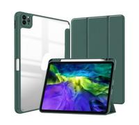 Lanshui Painted Protective Cover with Pen Slot, Acrylic Marble Texture Shell Suitable for iPad Air5 2022/air4 10.9 inch/Pro 11 2021/2020(Dark Green)