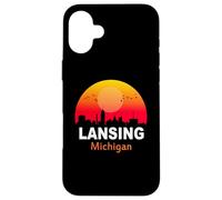 Lansing Michigan Vintage Sunset Retro City State USA Coque pour iPhone 16 Plus