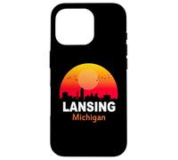 Lansing Michigan Vintage Sunset Retro City State USA Coque pour iPhone 16 Pro
