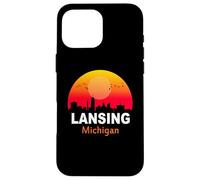 Lansing Michigan Vintage Sunset Retro City State USA Coque pour iPhone 16 Pro Max