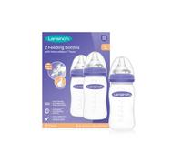 Lansinoh Baby Bottle Pack of 2 with NaturalWave Teat (240 ml), Anti-colic, Plastic 100% BPA & BPS free, Medium Flow silicone teat which is soft and flexible, purple