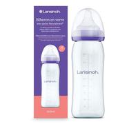 Lansinoh Biberon en Verre NaturalWave® 240ml Tétine souple M Dès 3 mois