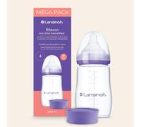 Lansinoh Biberon PP Natural Wave 240ml Lot de 4 pour Bébés Allaités