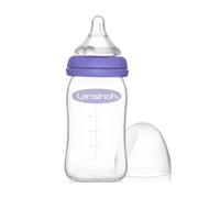 Lansinoh Biberon PP NaturalWave 160ml Tétine souple S Dès 1 mois | Biberon plastique Polypropylène, Système anti colique AVS, Col large, Adapté aux bébés allaités