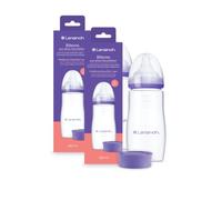 Lansinoh Biberons PP NaturalWave 2x 330ml Allaitement mixte Repas bébé | Lot de 2 biberons plastique PP 330ml, système Anti-colique, Réduit confusion sein-tétine, Dès 6 mois