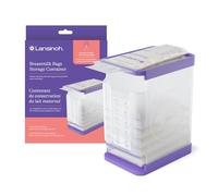 Lansinoh Boîte de conservation pour lait maternel avec plateau de congélation rapide, peut contenir jusqu'à 10 sacs de lait maternel, fabriqué sans BPA/BPS, sacs de congélation verticalement et