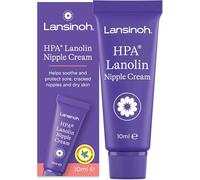 Lansinoh HPA Lanoline Crème pour douloureux et peaux craquelées, ingrédient unique 100% naturel, essentiel pour l'allaitement, sans goût, inodore, sac d'hôpital, hydratant, 10 ml