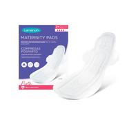 Lansinoh Lot de 12 serviettes hygiéniques post-partum discrètes et absorbantes pour plus de 2 semaines avec ailes extra longues, super minces, sans parfum, douces et respirantes