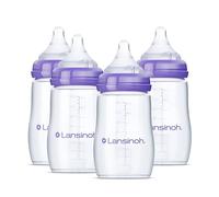 Lansinoh Lot de 4 biberons anti-colique, biberons pour bébé, 237 ml avec 4 tétons, taille M