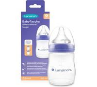 Lansinoh Biberon 160ml Avec Tétine NaturalWave Débit Slow Bébés 1+ Mois 1 Pièce