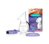 Lansinoh Breastmilk Collector Breastpump for Excess Breast Milk from Breastfeeding Mums BPA BPS Free 100% Silicone with Lid & Neck Strap, Transparent