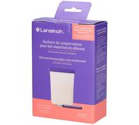 Lansinoh Sachets conservation lait maternel silicone réutilisables 5 x 240 ml avec marqueur lavable