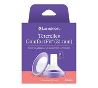 Lansinoh Téterelles tire-lait ComfortFit 21 mm lot de 2 sans BPA/BPS