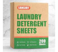 LANSIRY Feuilles de détergent à lessive - 200 brassées, sans parfum, respectueux de l'environnement, hypoallergénique, portable, économise de l'espace et voyage