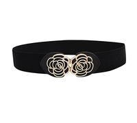 LANSKIRT Ceinture Élastique pour Femme Élastiquée Ceinture de Robe Stretch avec Boucle Interlock pour Robe Ceinture Femme Taille Haute Large Ceinture Vintage pour Robe ceinture de réglable